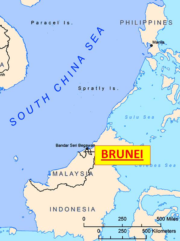 The Geographical location of Brunei Darussalam